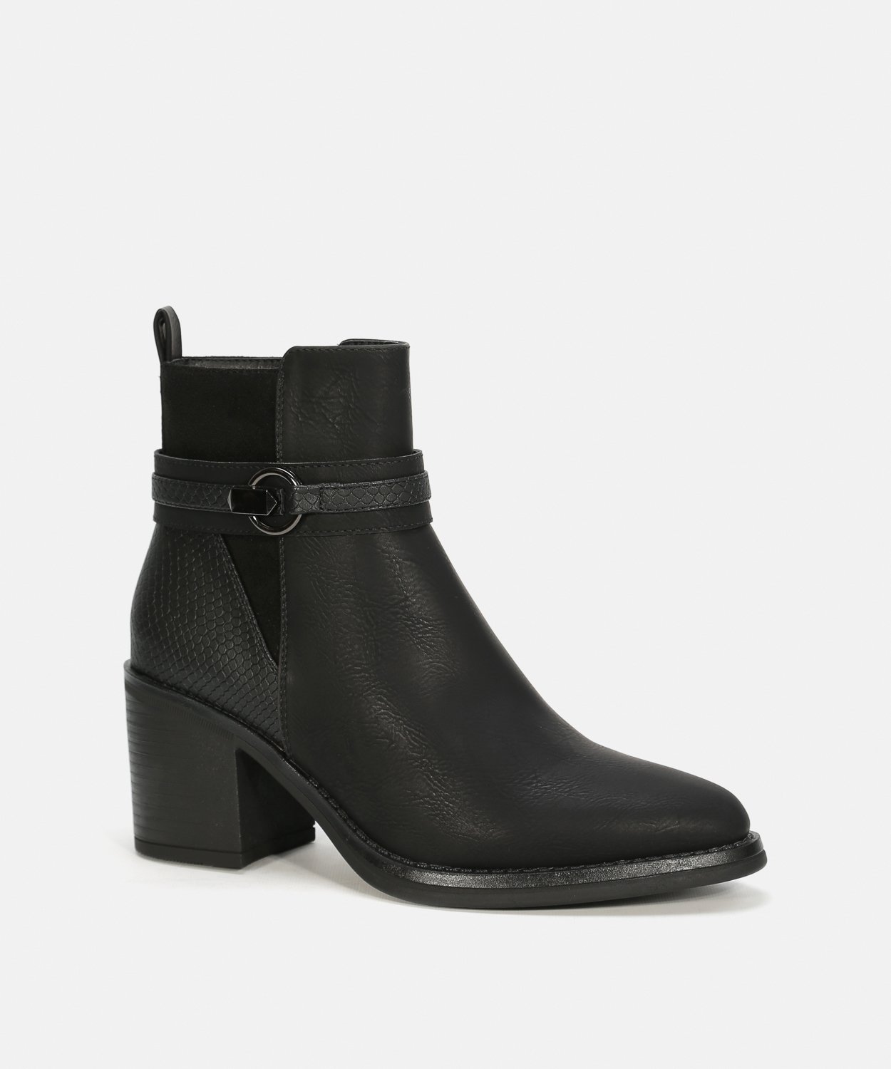 Botines tacón combinado